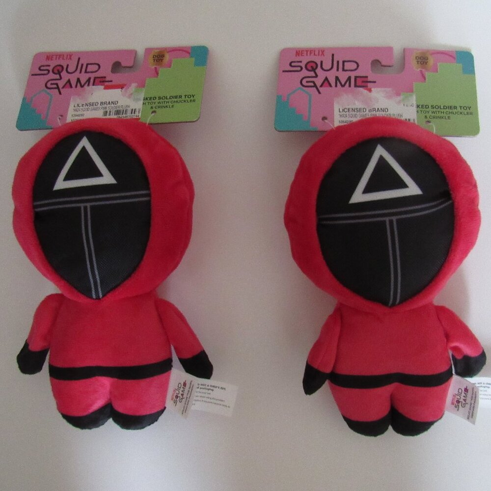 NEW PAIR OF NETFLIX SQUID GAME MASKED SOLDIER DOG TOYS (You get 2 soldiers)